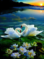 Без бренда «Пара белых лебедей на воде» в Волгограде