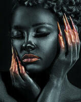 Без бренда «Коробка 20 шт: Портрет с золотыми ногтями» в Волгограде