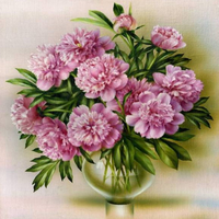 Без бренда «Пионы в круглой прозрачной вазе (20шт)» в Волгограде