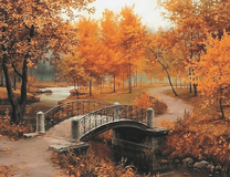 Милый мостик в осеннем парке