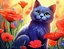 Без бренда «Серый котик и маки» в Волгограде в интернет-магазине  Без бренда «Серый котик и маки» в Волгограде