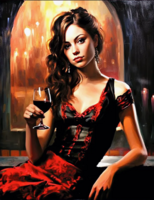 Без бренда «Обворожительная брюнетка с бокалом красного вина» в Волгограде в интернет-магазине  Без бренда «Обворожительная брюнетка с бокалом красного вина» в Волгограде