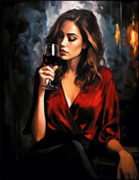 Без бренда «Девушка в красном платье с бокалом вина» в Волгограде в интернет-магазине  Без бренда «Девушка в красном платье с бокалом вина» в Волгограде