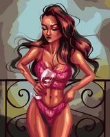 Без бренда «Девушка в нижнем белье с бокалом вина» в Волгограде в интернет-магазине  Без бренда «Девушка в нижнем белье с бокалом вина» в Волгограде